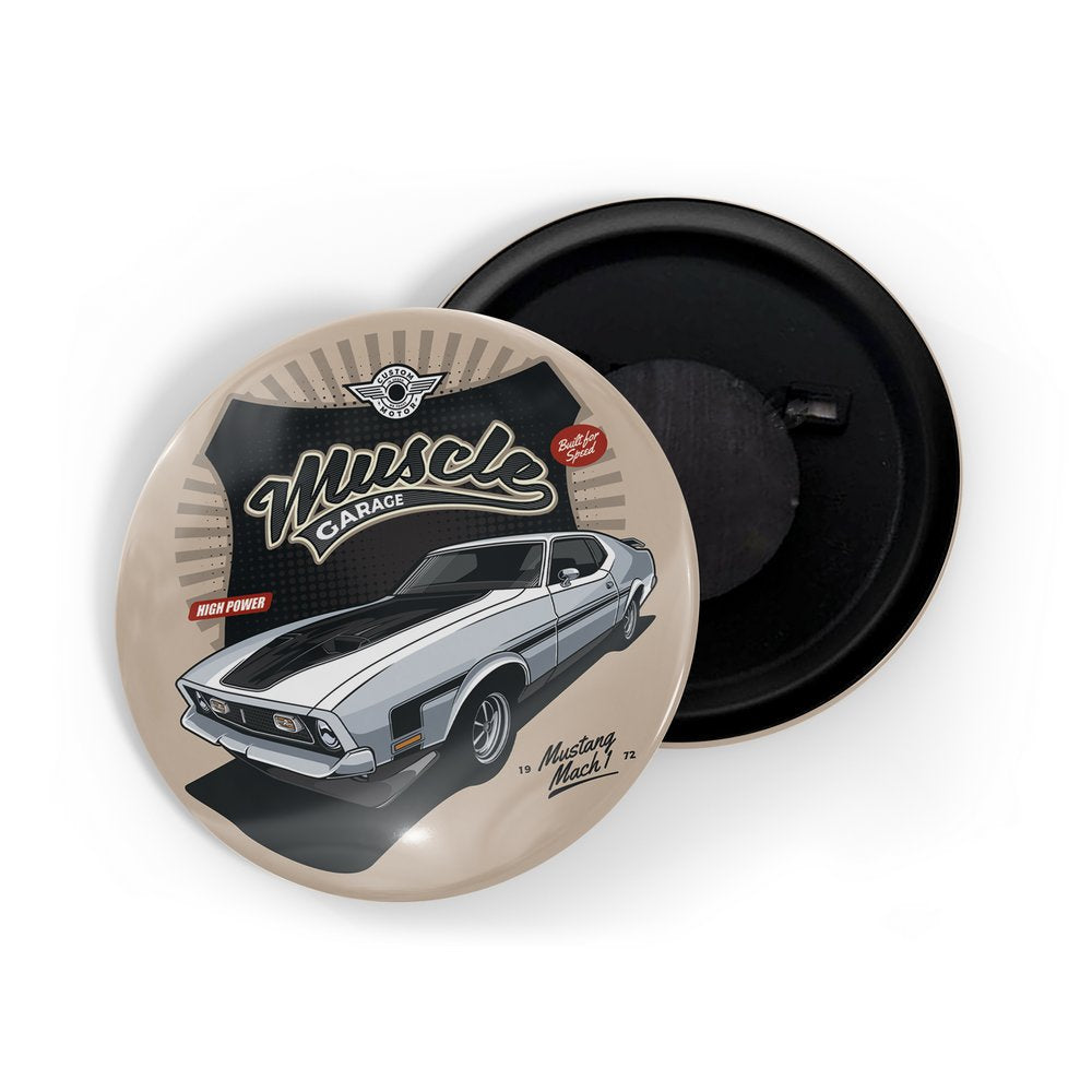 dhcrafts Fridge Magnet Multicolor Classic legend Vitnage Car Automobile D4 Glossy Finish Design Pack of 1 (58mm)